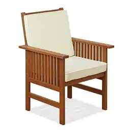 Walmart Furinno Tioman Outdoor Hardwood Mediterranean Armchair with Cushion offer