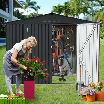 Walmart Outdoor Storage Shed 4.2x9 Feet, Waterproof Tool Shed for Garden, Backyard Lawn offer