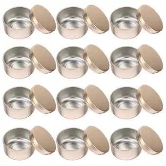 Walmart 12PCS Candle Tin Travel Tins Round Metal Tins Candle Containers Candle Jars 50ml offer