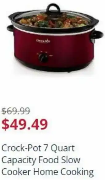 Sears Crock-Pot 7 Quart Capacity Food Slow Cooker Home Cooking offer