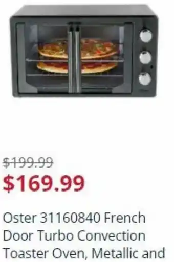 Sears Oster 31160840 French Door Turbo Convection Toaster Oven, Metallic offer