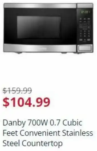 Sears Danby 700w 0.7 Cubic Feet Convenient Stainless Steel Countertop offer