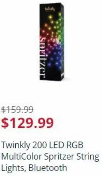 Twinky 200 LED RGB MultiColor Spritzer String Lights, Bluetooth