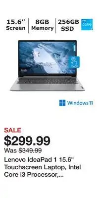 BJ’s Lenovo IdeaPad 1 15.6 Touchscreen Laptop, Intel Core i3 Processor, 8GB RAM, 256GB SSD offer