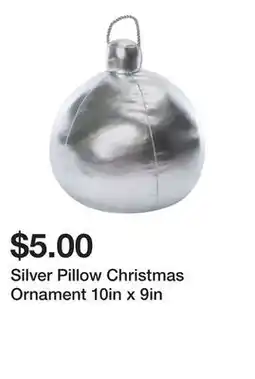 Five Below Silver Pillow Christmas Ornament 10in x 9in offer