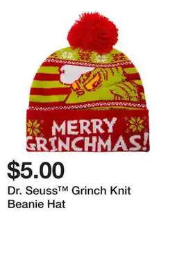 Five Below Dr. Seuss Grinch Knit Beanie Hat offer