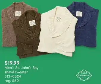 JC Penney Men's St. John's Bay Shawl Sweater offer