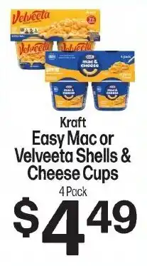 Hays Supermarket Kraft Easy Mac or Velveeta Shells & Cheese Cups offer