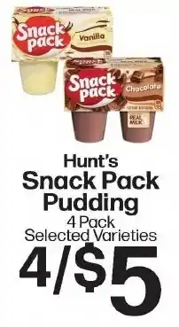 Hays Supermarket Hunt's Snack Pack Pudding offer