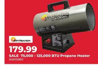 Runnings MR HEATER 75, 000-125, 000 BTU Propane Heater offer