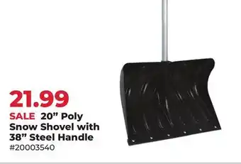 Runnings 20 Poly Snow Shovel with 38 Steel Handle offer