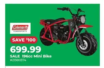 Runnings 196cc Mini Bike offer