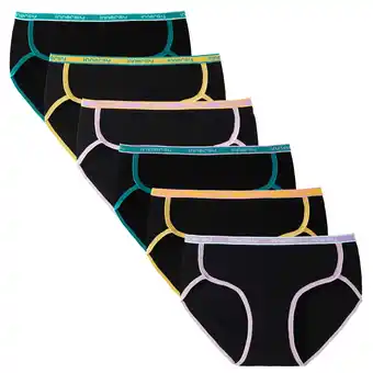 Walmart INNERSY Girl's Cotton Underwear Split Hipster Panties for Teens 6-Pack (12-14 Years,Black) offer