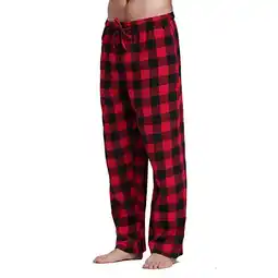 Walmart Men's Fashion Plaid Pajamas Pants Casual Loose Sport Straight Trousers offer