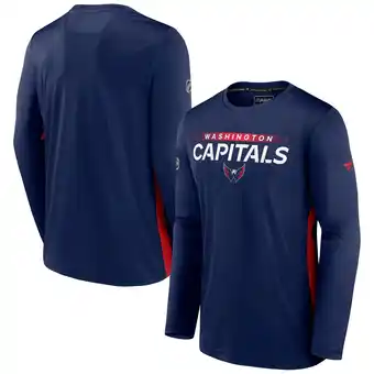 Walmart Men's Fanatics Navy Washington Capitals Authentic Pro Rink Performance Long Sleeve T-Shirt offer