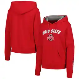 Walmart Women's Scarlet Ohio State Buckeyes Arch & Logo 1 Pullover Hoodie offer