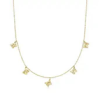 Walmart Ross-Simons Italian 18kt Yellow Gold Butterfly Station Necklace, Women's, Adult offer