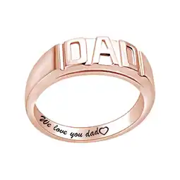 Walmart AFFY Father's Day Jewelry Gifts 14K Rose Gold over Silver Men's DAD Band Ring-10 offer