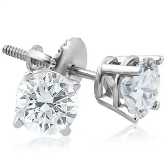 Walmart Pompeii Screw Back 1ct Diamond Studs 14k White Gold Clarity (E,SI(2)-I(1)) offer