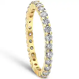 Walmart Pompeii 1Ct Diamond Eternity Ring Stackable Wedding Band 18K Yellow Gold Lab Grown (F,VS) offer