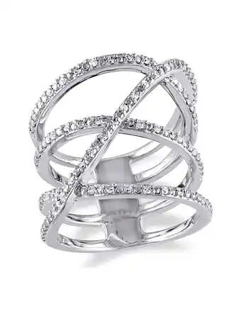 Walmart Diamond Crossover Fashion Cocktail Ring 1/5 Carat Diamond (Ctw H-I I2-I3) in Sterling Silver offer