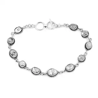 Walmart 925 Silver Natural Polki Diamond Bracelet with Toggle Clasp Gift Size 7.50 Ct 5 offer