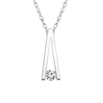 Walmart Diamaison 1/10 Cttw Natural White Diamond Solitaire Pendant for Adult in 10Kw Gold offer