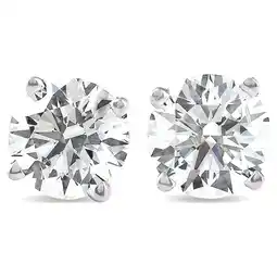 Walmart Pompeii 4 Ct T.W. Round Diamond Screw Back Studs 14k White Gold Lab Grown (GH,SI) offer