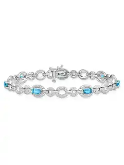 Walmart 2.35 Carat (Ctw) Swiss Blue Topaz Bracelet in Sterling Silver (7.50 Inches) offer