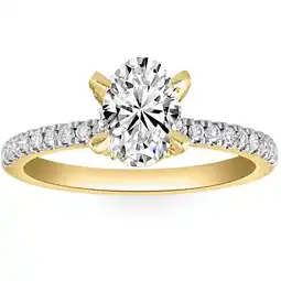 Walmart Pompeii 1 1/2Ct Oval Diamond Accents Engagement Ring White Yellow or Rose Gold Lab Grown offer