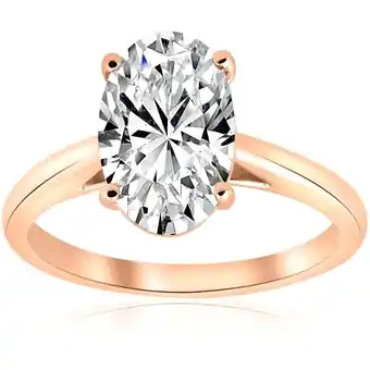 Walmart Pompeii 2ct Oval Cut Lab Grown Diamond Solitaire Engagement Ring 14k Rose Gold offer