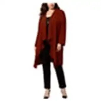 Walmart Nine West Women's Plus Size Draped Open-Front Topper Jacket (1X, Porto) offer