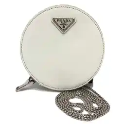 Walmart Pre-Owned PRADA 1NR003 Chain Shoulder Crossbody Shoulder Bag White SilverHardware (Good) offer