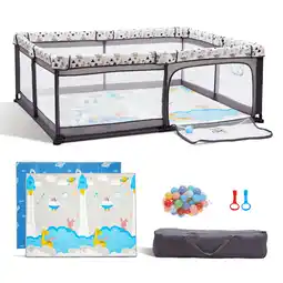 Walmart Joypony 5 in 1 Baby Playpen with a Mat, 71x59 Large Playpen for Babies and Toddlers offer