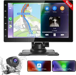 Walmart Wireless Apple CarPlay 9'' FHD Touchscreen Dash Mount & Android Auto Portable Car Stereo offer