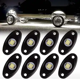 Walmart AUTOXBERT 8pcs White 9LED Rock Light Underbody Trail Rig Glow Lamp Offroad SUV Pickup IP68 offer