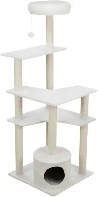 Walmart TRIXIE Seli Plush 4-Level 59 Cat Tree with Sisal Scratching Posts, Condo & Cat Toy, Gray offer