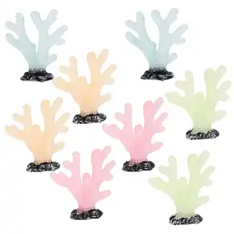 Walmart 8pcs Aquarium Coral Reef Decoration Simulated Coral Aquarium Coral Ornament Glow in the Dark Coral offer