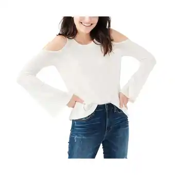 Walmart Aeropostale Womens Cold Shoulder Knit Blouse, Off-White, Medium offer