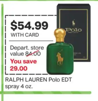 CVS RALPH LAUREN Polo EDT spray 4 oz offer