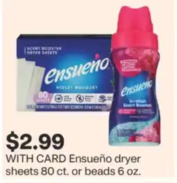 CVS Ensueño dryer sheets 80 ct. or beads 6 oz offer