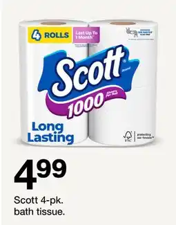 Target Scott 4-pk. bath tissue offer