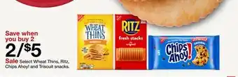 Target Select Wheat Thins, Ritz, Chips Ahoy! and Triscuit snacks offer