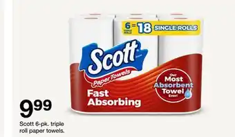 Target Scott 6-pk. triple roll paper towels offer