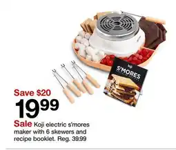 Target Koji electric s'mores maker with 6 skewers and recipe booklet offer