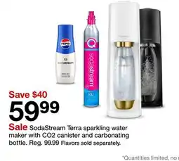 Target SodaStream Terra sparkling water maker with CO2 canister and carbonating bottle offer