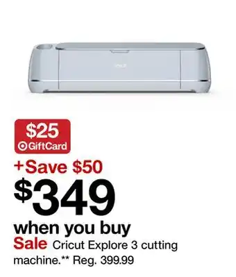 Target Cricut Explore 3 cutting machine offer