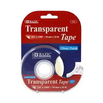 Walmart Bazic 3/4'' X 1296'' Transparent Tape w/ Dispenser Case of 24 offer