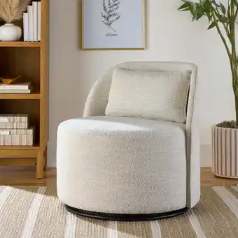 Walmart Better Homes & Gardens Juliet Modern Arch Swivel Chair, Cream Boucle offer