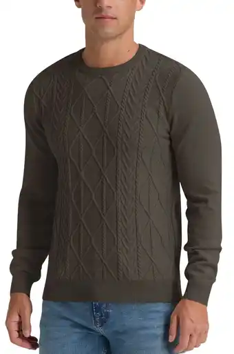 Walmart Iceglad Mens Sweater Crewneck Cable Knit Pullover Sweater Casual Twist Textured Sweaters offer